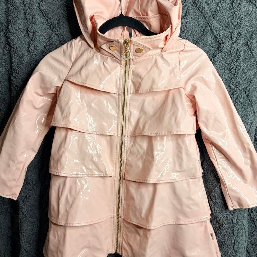 Oil and Water Pink Ruffle Raincoat